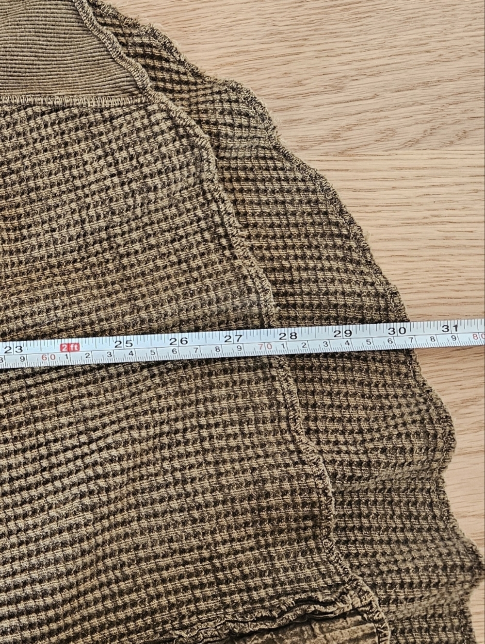 Free People One Scout Dip Dye Jacket Oversized Waffle Knit Cotton Olive Size L - Picture 9 of 11